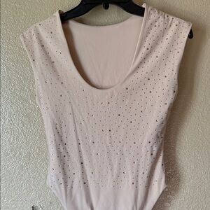 Elegant Embellished Cream Bodysuit